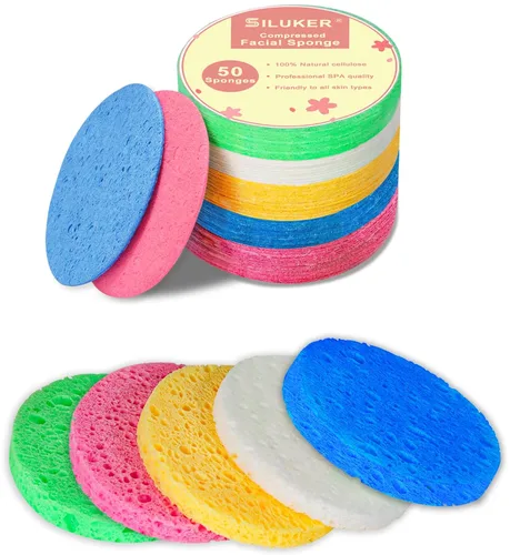 Miniatura 8 de 50 esponjas faciales comprimidas para limpieza diaria y exfoliación suave, esponja de celulosa 100% natural, perfecta para eliminar la piel muerta