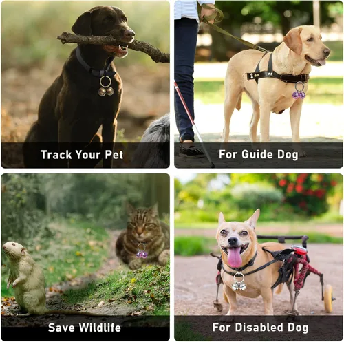 Miniatura 2 de Campanas para collares de perro, campanas de gato extra ruidosas y campanas de perro para rastreo de mascotas y halconería, dijes de collar de latón