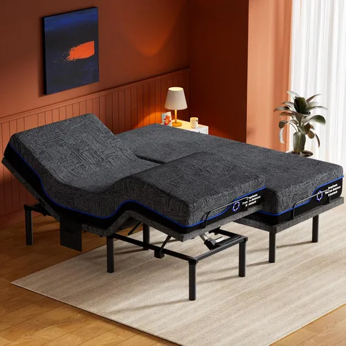 Miniatura 13 de Amada Queen - Base de cama ajustable y colchón de espuma viscoelástica de gel refrescante de 14 pulgadas, masaje, inclinación de cabeza y pies