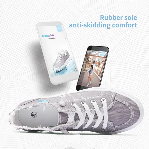 Miniatura 6 de Obtaom Play - Tenis de lona para mujer, color blanco deslavado y estampado de leopardo, sin cordones, a la moda