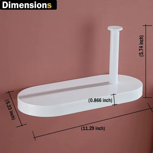 Miniatura 2 de RANDOM Soporte de papel higiénico blanco mate con estante para teléfono, accesorios modernos de baño de acero inoxidable SUS 304, dispensador