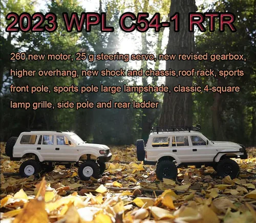 Miniatura 3 de RC Rock Crawler RC Truck 4x4 WPL C54-1 RTR Escala 1/16 RC Crawler, camión todoterreno todo terreno con chasis y choque mejorados, caja de cambios