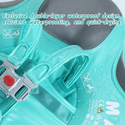 Miniatura 5 de Mambobaby Flotador con Cola Flotador de natación para bebé con toldo, entrenador de natación para bebés, entrenador de natación sólido, flotador