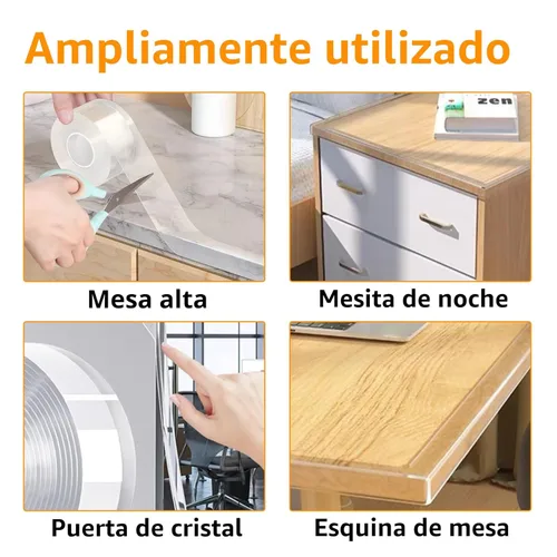 Miniatura 4 de 1.57 pulgadas x 9.84 pies, protector de esquina para bebé, tira protectora de borde transparente, cinta protectora de borde afilado, protectores