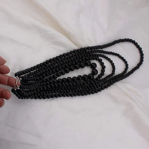 Miniatura 4 de Gargantilla larga de cadena multicapa con perlas de imitación