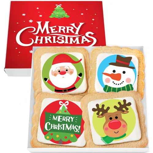 Cestas de regalo de galletas navideñas para hombres, mujeres y niños, golosinas decoradas para galletas navideñas, azúcar envuelta individualmente,