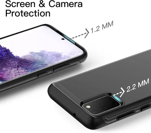 Miniatura 4 de JETech Funda resistente a prueba de golpes para Samsung Galaxy S20, funda protectora resistente de doble capa con absorción de golpes (negro)