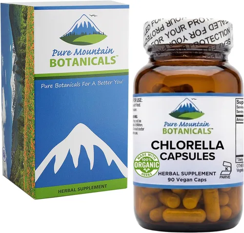 Miniatura 3 de Pure Mountain Botanicals Broken Cell Wall Chlorella Cápsulas - 90 cápsulas veganas kosher ahora con 500 mg de polvo orgánico de Chlorella