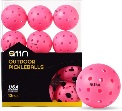 Miniatura 10 de A11N S40 - Pelotas de pickleball para exteriores, aprobadas por Pickleball de Estados Unidos para jugar en torneos, paquete de 3/6/12/50, verde