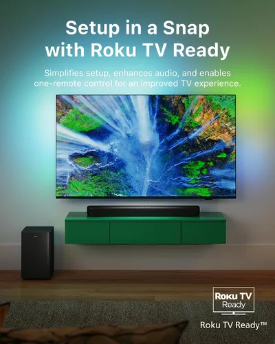 Miniatura 5 de Philips B4500 Barra de sonido de 2.1 canales con subwoofer inalámbrico, Bluetooth, HDMI ARC, Roku TV Ready, 140 W de potencia máxima, negro