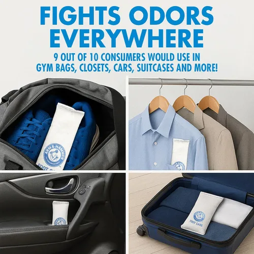 Miniatura 4 de Arm & Hammer Bolsas que destruyen olores en el zapato, inserto desodorante de zapatos para reducir el olor y absorber la humedad, eliminador
