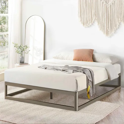 Miniatura 12 de Somier de cama individual Mellow 9 pulgadas, con base de colchón de láminas de acero resistente Negro