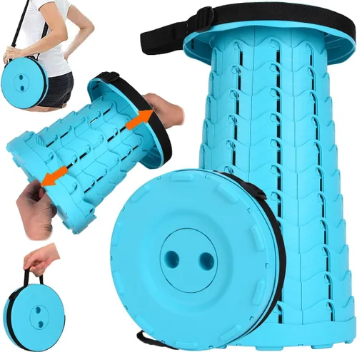 Miniatura 17 de Fishboy Taburete plegable mejorado, capacidad máxima de peso de 400 libras, ligero pero resistente, taburete plegable retráctil portátil telescópico