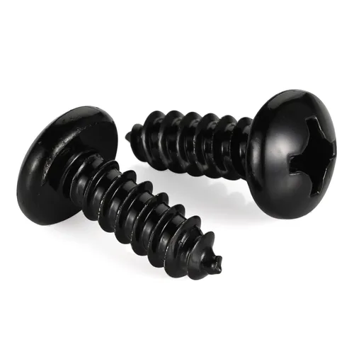 Miniatura 17 de Mellewell Tornillo autorroscante #4 x 1 de cabeza de cacerola, tornillos de chapa metálica de cabeza plana, tornillos de madera, acabado negro