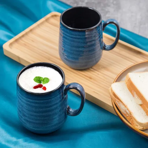 Miniatura 5 de HASENSE Juego de 4 tazas de café de porcelana de 15 onzas con asa para café matutino, té y cacao, tazas de café de cerámica con hermoso esmalte