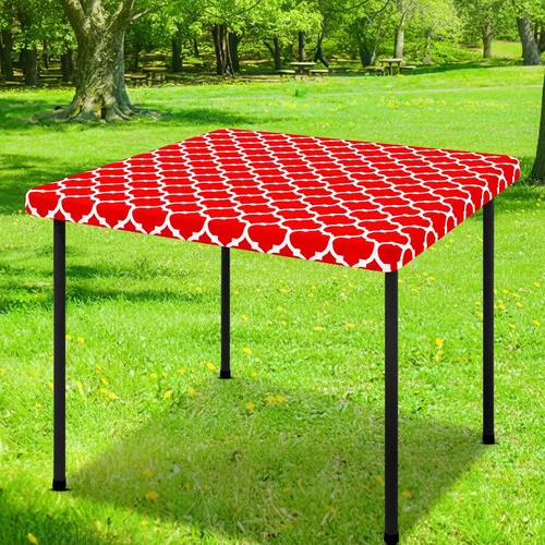Miniatura 46 de Smiry Mantel cuadrado para mesa de pícnic, manteles de camping impermeables elásticos ajustables, protector de mantel de vinilo con respaldo de Gris
