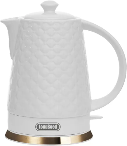 Miniatura 10 de Hervidor eléctrico de cerámica, 1.5L/1200W hierve agua rápida y fácilmente con protección contra hervido en seco y apagado automático, base Azul