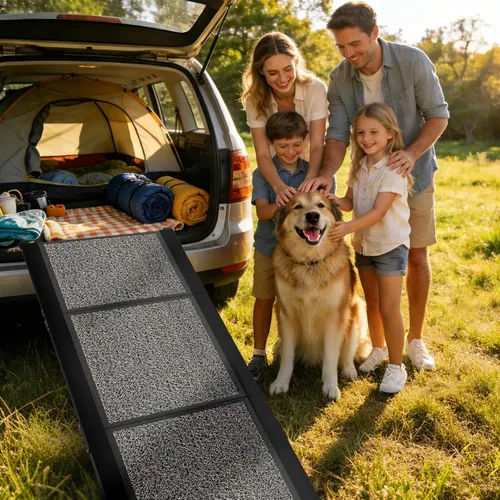 Miniatura 5 de Dog Ramp for Car 63" x 17", Folding Pet Ramp for Large Dogs with Non-Slip Rug Surface, Portable Dog Car Ramp for SUV Car & Truck