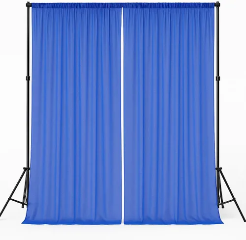 Miniatura 14 de AK-Trading - Paneles de cortinas de gasa para eventos de boda y decoración, cortinas de telón de fondo (115 x 120 pulgadas, negro)