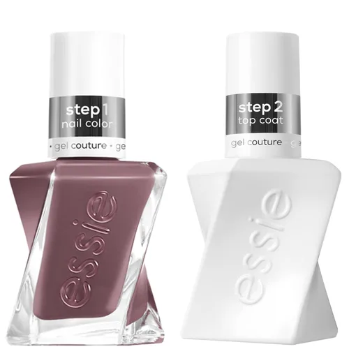Miniatura 9 de essie Kit de esmalte de uñas de gel, esmalte de uñas malva + capa superior, Take Me To Thread, 0.46 onzas cada uno