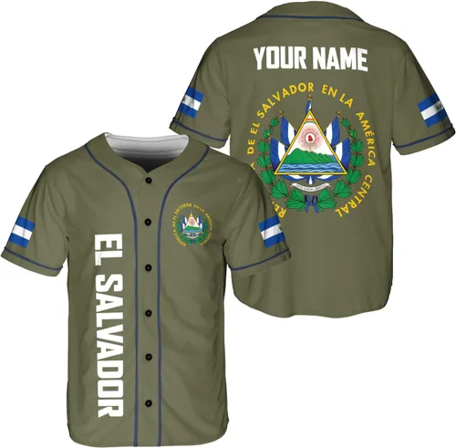 Miniatura 4 de Parvii Camiseta de béisbol personalizada de El Salvador Orgulloso, camiseta de El Salvador, camiseta de El Salvador, Jersey de El Salvador