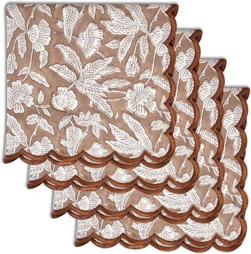 Miniatura 21 de Ridhi Juego de 4 servilletas bordadas reutilizables de algodón para bodas, fiestas, regalo diario para primavera, Pascua, San Valentín