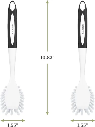 Miniatura 2 de Amazer Cepillo para platos con asa, paquete de 2 cepillos de cocina para limpieza, limpiador de platos con cerdas rígidas para fregadero, ollas