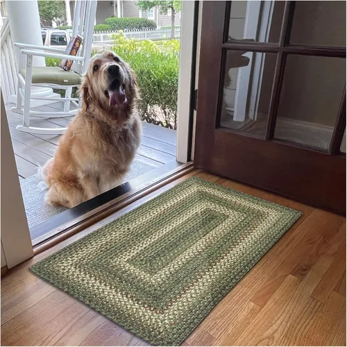 Miniatura 30 de Alfombra ovalada trenzada gris humo de 20 x 30 pulgadas, lavable para interiores y exteriores, decoración campestre para cocinas y entradas