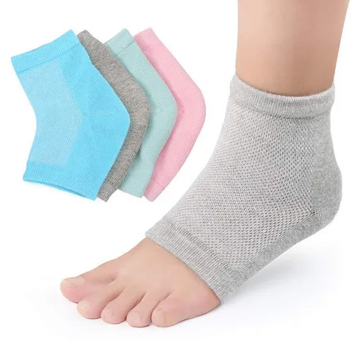 Miniatura 2 de Snadulor - 3 pares de calcetines hidratantes para talón de gel para tacones secos y agrietados, calcetines de gel de spa, calcetines de punta Blanco