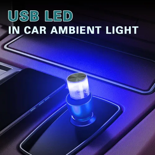 Miniatura 3 de Lámpara LED USB para interior de coche, luces LED USB mini universales para decoración de coche, luz nocturna LED USB mini enchufable, luz LED USB