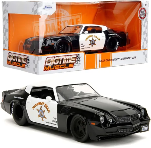 Miniatura 2 de Jada Big Time Muscle 1:24 1979 Chevy Camaro Z28 - Auto fundido a presión, juguetes para niños y adultos (colores policiales)