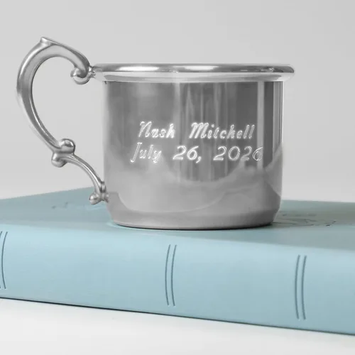 Miniatura 2 de Let's Make Memories Taza de Peltre Personalizada para Bebé como Recuerdo - Regalo para Recién Nacido - Reliquia Familiar - Nuevos Padres