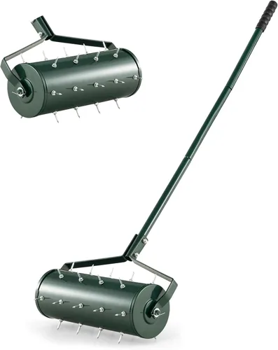 Miniatura 10 de S AFSTAR Aireador manual de césped de 21 pulgadas, herramienta de césped con mango desmontable de 51 pulgadas y picos de púas para aflojar el suelo