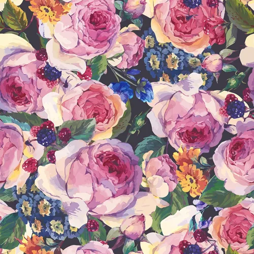 VaryPaper Papel tapiz vintage floral oscuro de 17.7 x 78.7 pulgadas, diseño de peonía de acuarela, papel tapiz de flores para despegar y pegar,