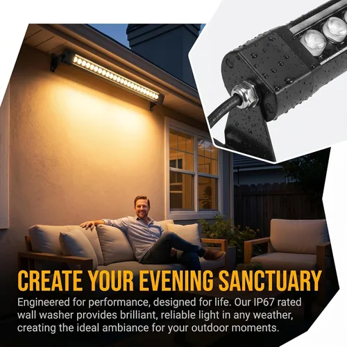 Miniatura 2 de 2 barras de luz de pared de 40 pulgadas, iluminación exterior impermeable de 72 W, luces LED blancas naturales de 4000 K, barra de luz de pared