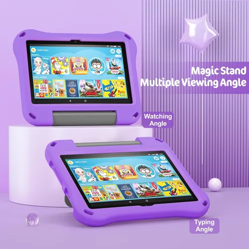Miniatura 4 de DiHines - Funda para tablet de 8 pulgadas, no apta para iPad de Samsung de 8 pulgadas, ligera, a prueba de golpes, apta para niños, con soporte