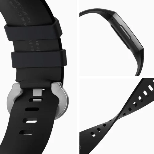 Miniatura 6 de Spigen Ajuste de silicona diseñado para Fitbit Charge 4 (2020) / Charge 3 (2018) Band - Negro