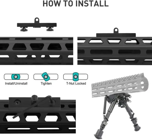 Miniatura 2 de Paquete de 2 adaptadores de bípode para M-Rail Harris tipo Bipod Mount Sling Stud