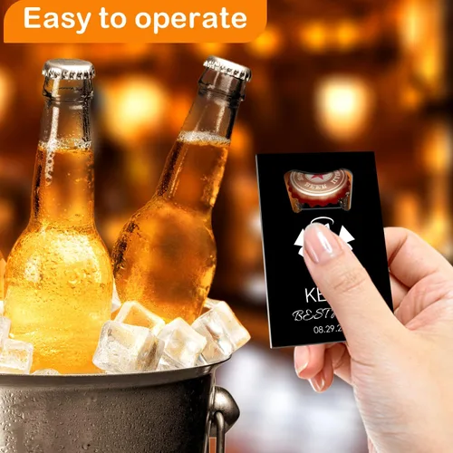 Miniatura 3 de Abrebotellas personalizados, tamaño de tarjeta de crédito, padrinos de boda, regalos para boda, despedida de soltero, abrebotellas de cerveza