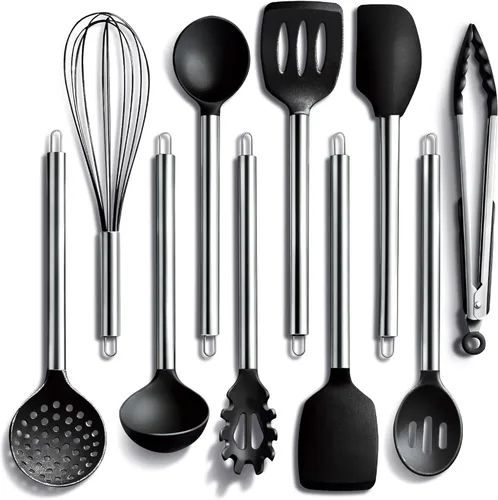 Miniatura 34 de COOK WITH COLOR Juego de utensilios de cocina de silicona, juego de utensilios de cocina, utensilios de cocina de silicona fáciles de limpiar, Rojo