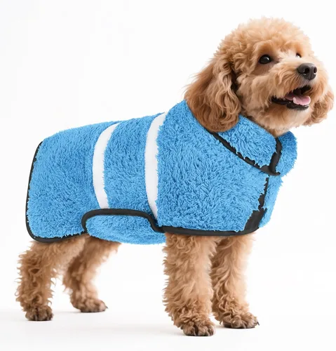Miniatura 22 de Bienbee Bata de baño para perro, de secado rápido, súper absorbentes, para perros pequeños, medianos y grandes, abrigo de secado para después