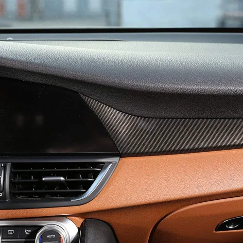 Miniatura 3 de YIWANG Panel de consola central de automóvil para Alfa Romeo Giulia 2016-2019 para conductor de mano izquierda (fibra de carbono)