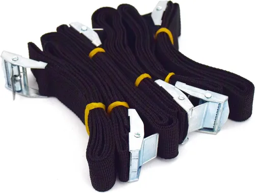 Miniatura 2 de Correa de amarre reutilizable de 2 pies x 1 pulgada, hebilla de leva ajustable, correas de amarre para bicicleta, kayak, equipaje, rieles de techo