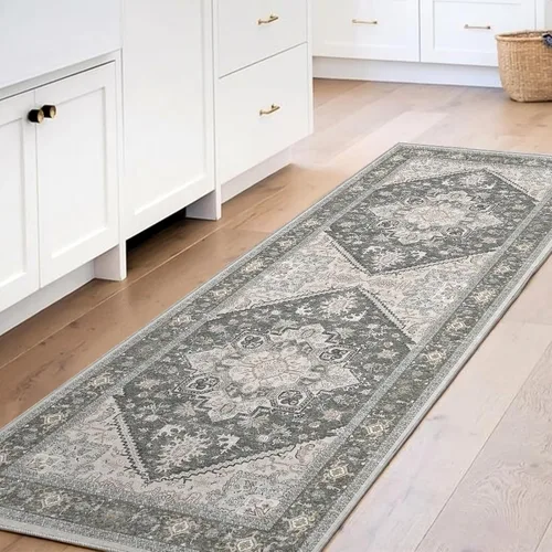 Miniatura 38 de OPPODREAM Alfombras suaves, pequeñas y lavables con parte trasera antideslizante, alfombra de cachemira sintética de pelo bajo, 2 x 3 pies, azul