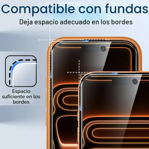 Miniatura 7 de JETech Protector de pantalla de privacidad para iPhone 17 Pro Max de 6,9 pulgadas, película de vidrio templado antiespía con herramienta de fácil