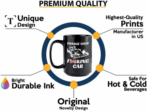 Miniatura 2 de Taza de café Racer de 15 onzas, color negro, cambia tu coche, Fuel Speed Racer Car Guys Circuit Automotriz Racing Boy Regalos para él, papá