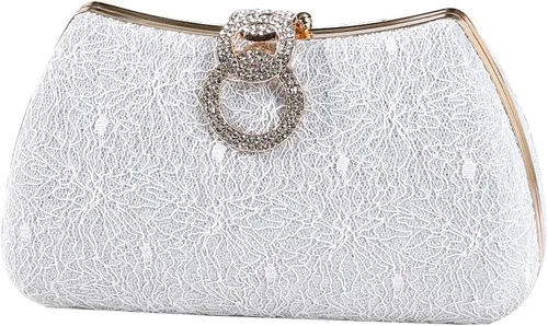 Miniatura 8 de Dreubea Bolso de noche de moda para mujer, bolso de embrague con cadena Champán