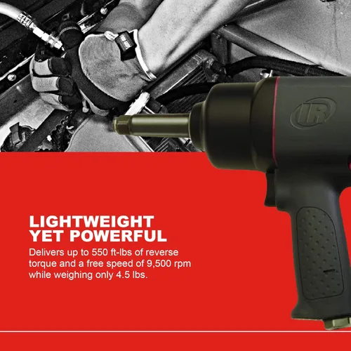 Miniatura 3 de Ingersoll Rand 2130-2 - Llave de impacto neumática de 1/2 pulgada con yunque extendido de 2 pulgadas, 550 pies/libras de par de torsión máximo, 9500