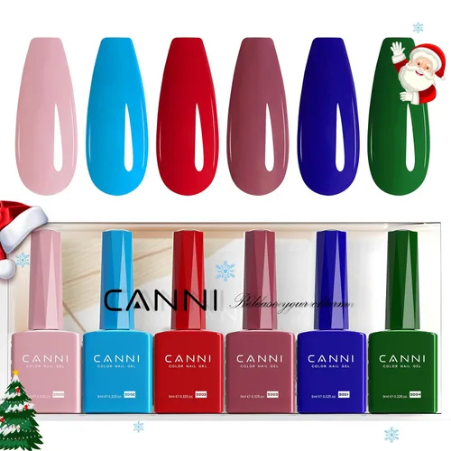 Miniatura 15 de CANNI Juego de esmaltes de uñas en gel sin hema de 9ml - Kit de manicura de gel para uñas rosa claro de 6 piezas, esmalte LED de remojo fácil
