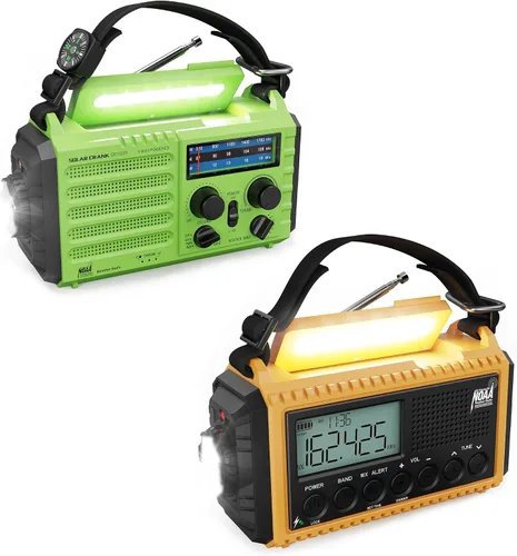 ROCAM CR1009 Radio de emergencia con manivela y radio meteorológica 1009 Pro con pantalla LCD grande
